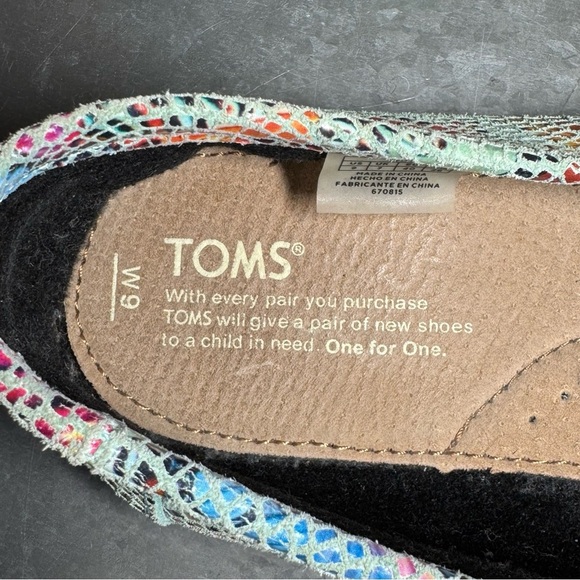 🌻 Toms Leather Alpargata Mosaic Butterfly Slip On Espadrille Flats 9 - Picture 7 of 9